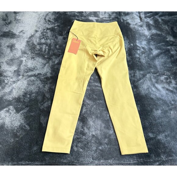Girlfriend Collective sport legging High rise SZ small yellow activewear gym new - Picture 3 of 11